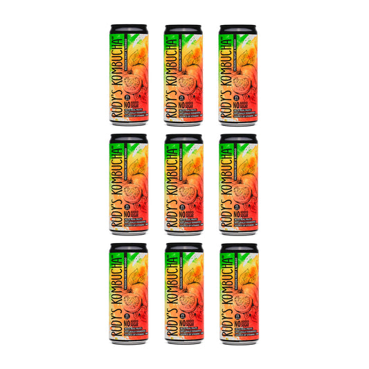 Mango & Passion Fruit (9x330ml) - Rudy's Kombucha