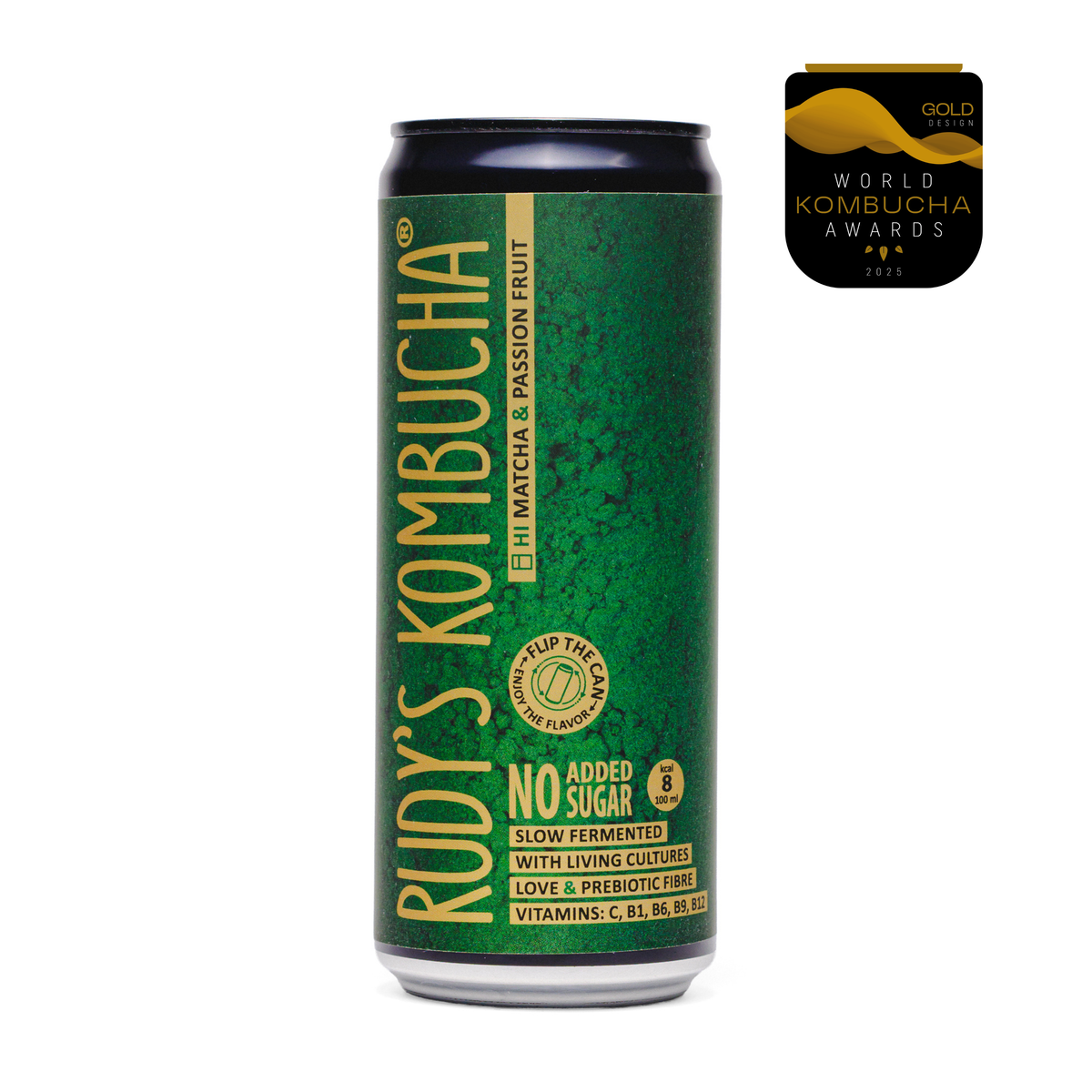 Matcha & Passion Fruit (9x330ml) – Rudy's Kombucha