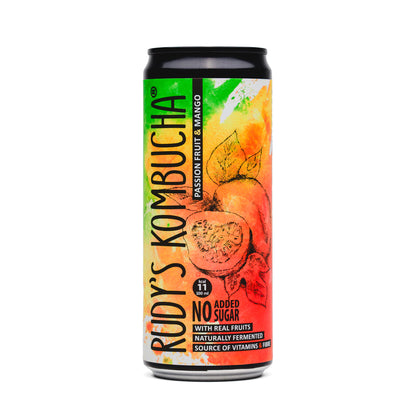 Mango & Passion Fruit (9x330ml) - Rudy's Kombucha