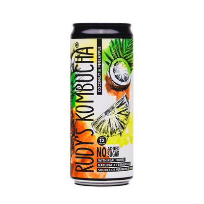 Coconut & Pineapple (9x330ml) - Rudy's Kombucha