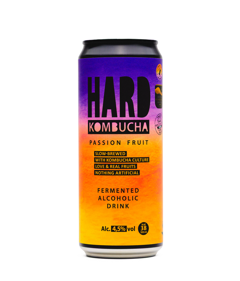HARD Passion Fruit Alc. 4,5% ABV (9x330ml) - Rudy's Kombucha