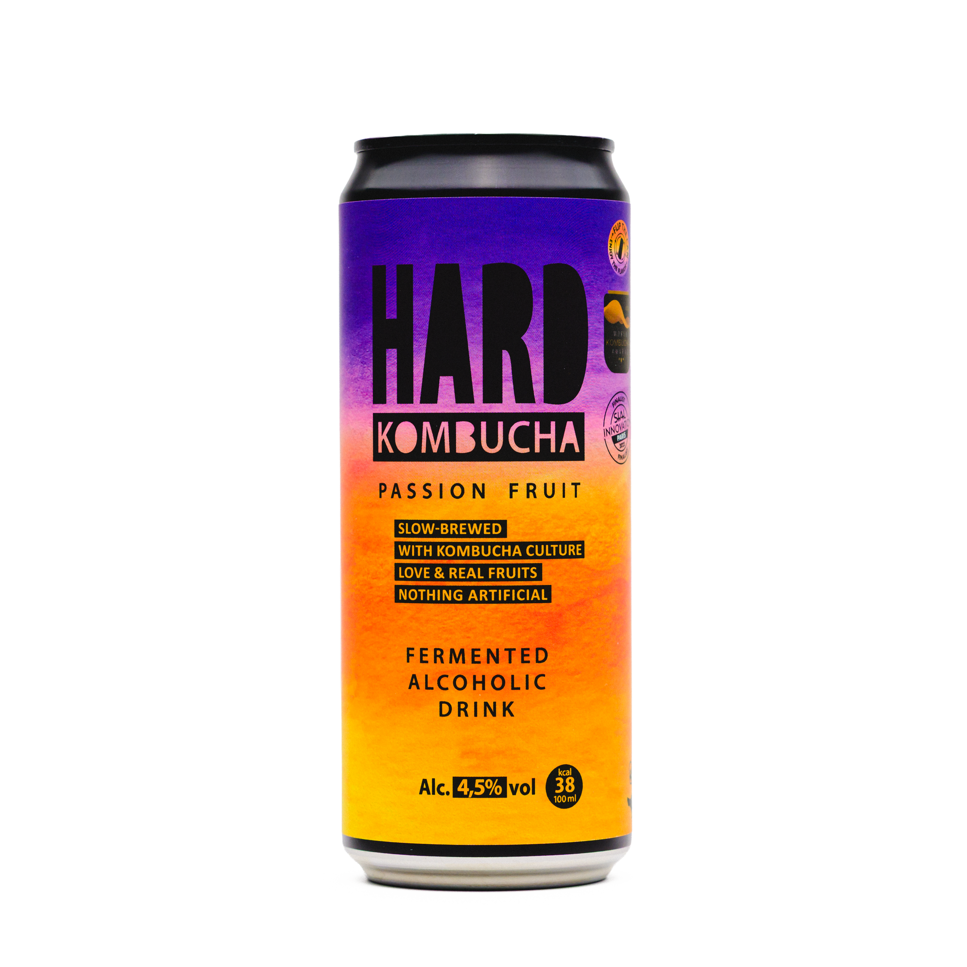 HARD Passion Fruit Alc. 4,5% ABV (9x330ml) - Rudy's Kombucha