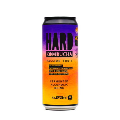 HARD Passion Fruit Alc. 4,5% ABV (9x330ml) - Rudy's Kombucha