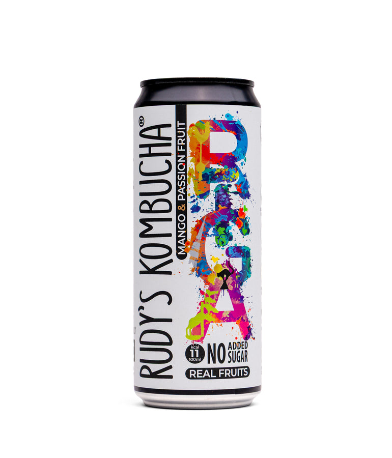 Rīgai - 825. Tev - īpašā Rudy’s kombuča Rīgai - Passion Fruit & Mango (9x330ml)