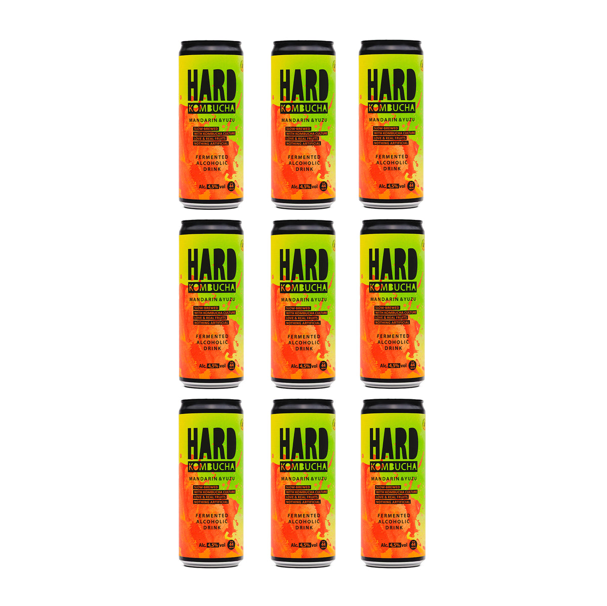 HARD Mandarin & Yuzu Alc. 4,5% ABV (9x330ml) - Rudy's Kombucha