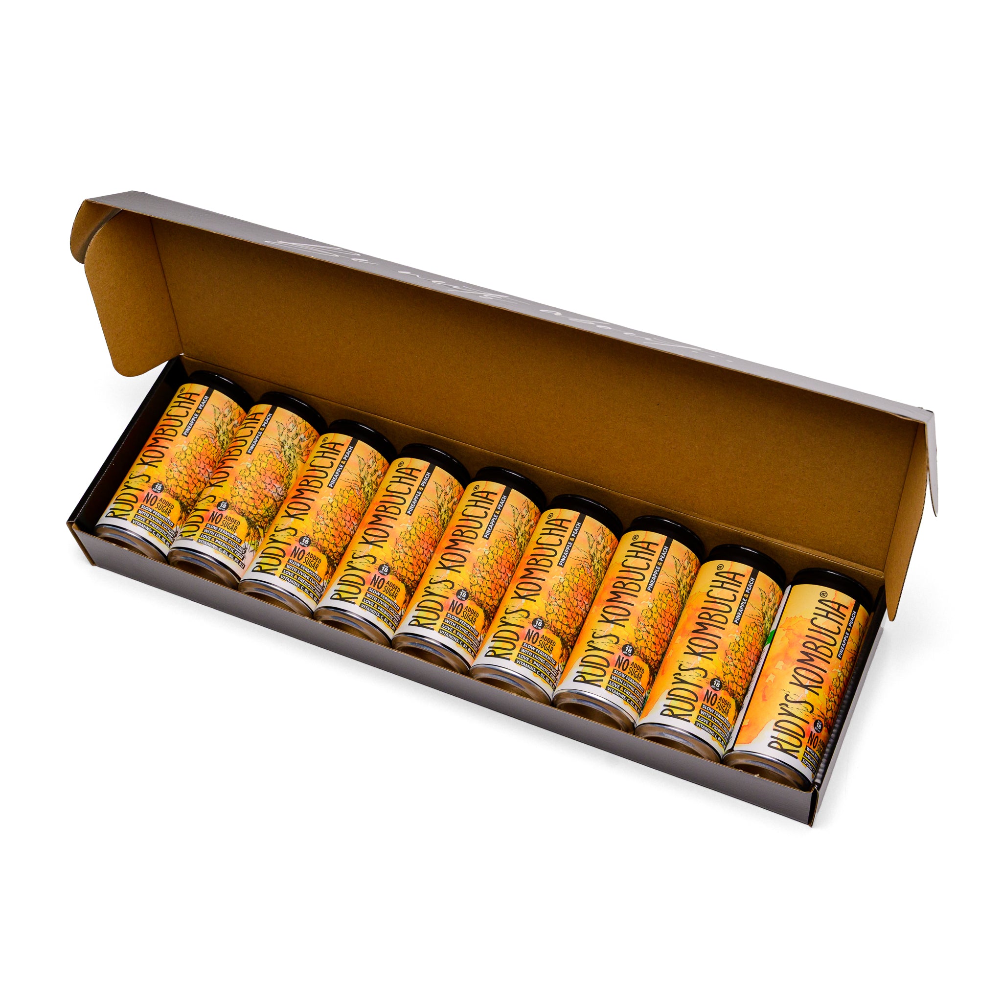 Pineapple & Peach (9x330ml) – Rudy's Kombucha