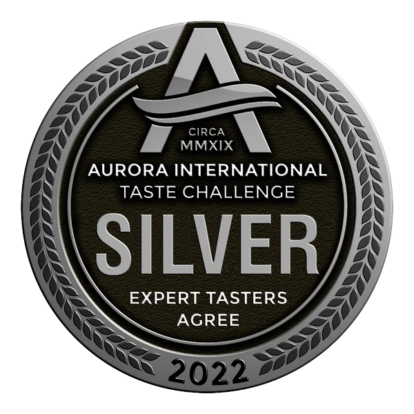 Silvermedalj i Aurora International Taste Challenge 2022 - Rudy's × Rocket Bean kombucha med cold brew-kaffe och apelsin